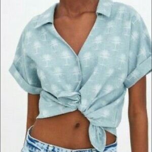 Zara Palm Tree Blouse